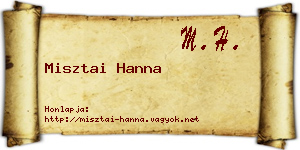 Misztai Hanna névjegykártya